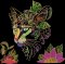 BFC2143 Brightly Embellished Cat with Flowers