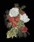 BFC0647 Window-Holly and White Roses
