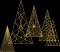 BFC1878 Golden Christmas Trees
