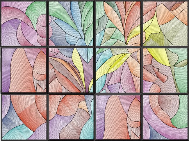 BFC31909 Stained Glass Quilt  Block 12