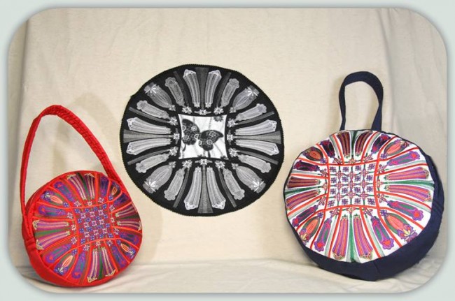 BFC1007 Folk Embroidered Circle Purse