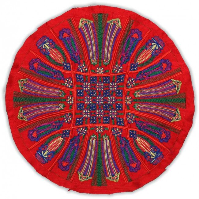 BFC1007 Folk Embroidered Circle Purse