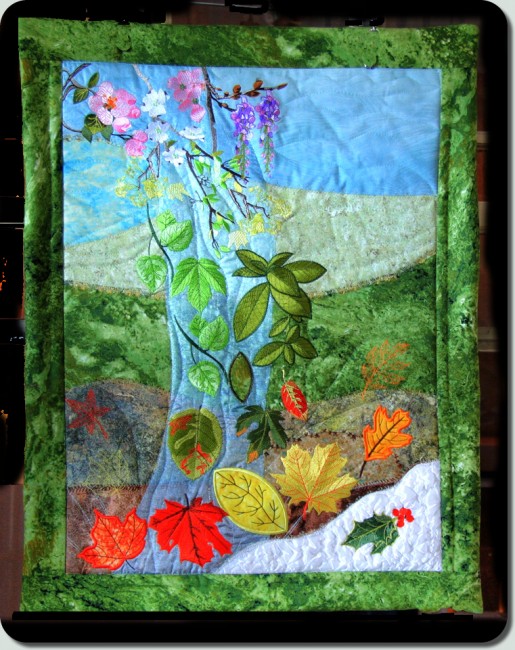 BFC1011 Waterfall of the Leaves Art Quilt