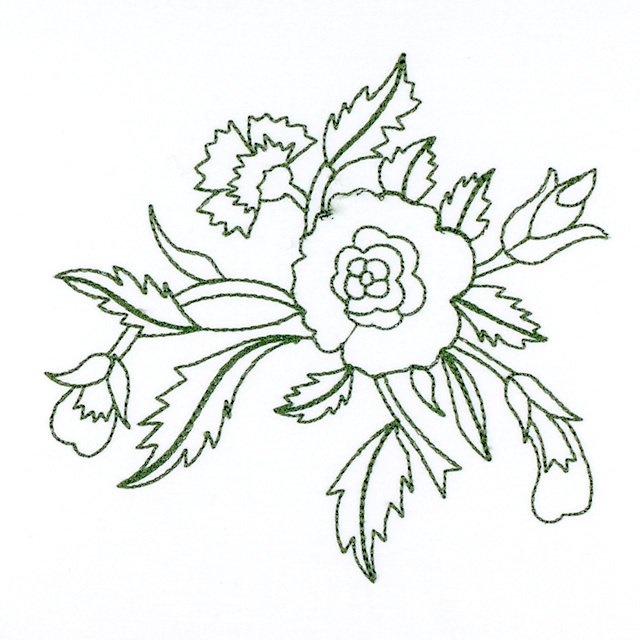BFC1022 Persian Flowers & Birds Blackwork