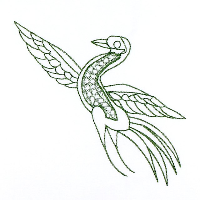 BFC1022 Persian Flowers & Birds Blackwork