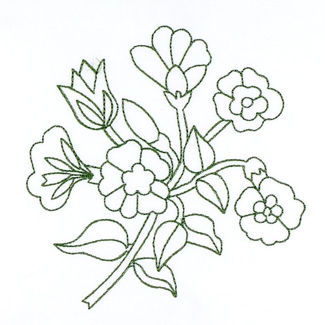 BFC1022 Persian Flowers & Birds Blackwork