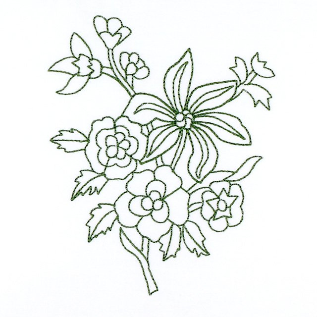 BFC1022 Persian Flowers & Birds Blackwork