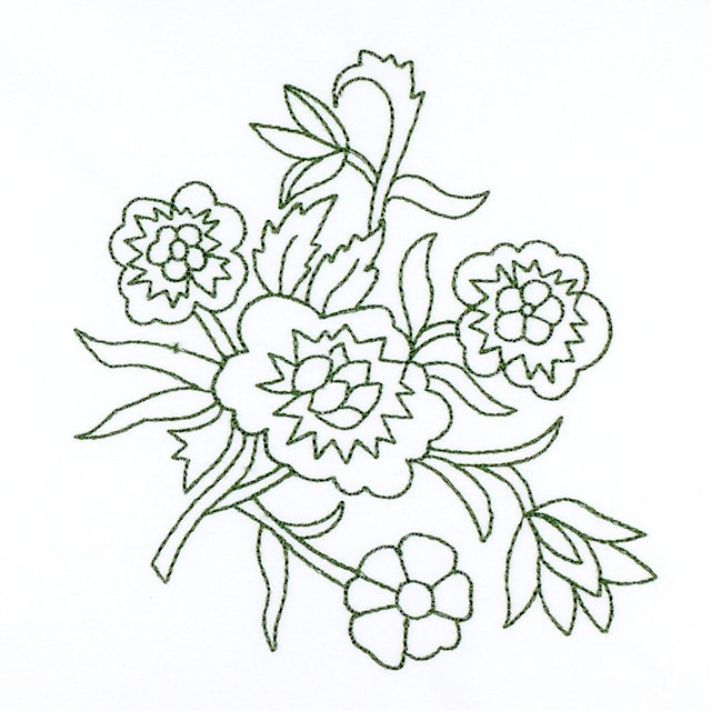 BFC1022 Persian Flowers & Birds Blackwork