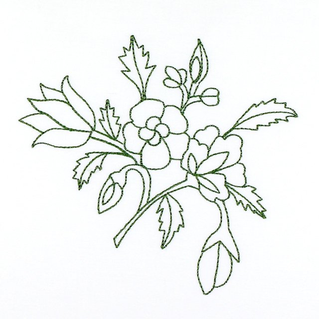 BFC1022 Persian Flowers & Birds Blackwork