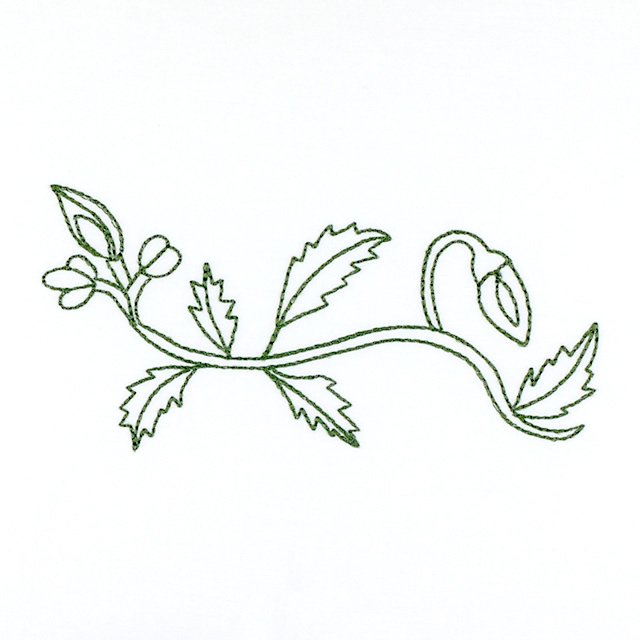 BFC1022 Persian Flowers & Birds Blackwork