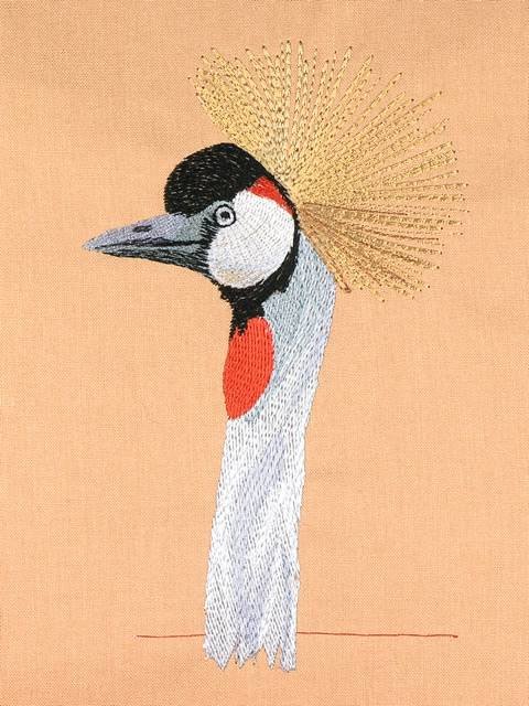 BFC1029 Large Gray Crowned Gray Crane