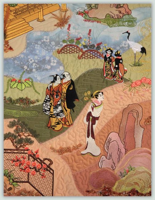 BFC1032 Japanese Fantasy Garden Art Quilt