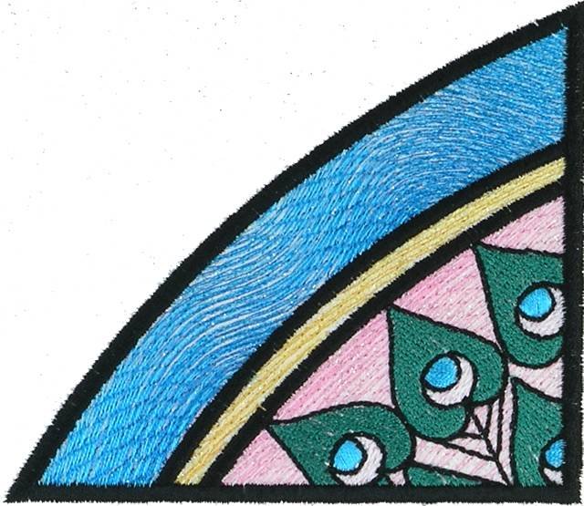 BFC1034 QIH or Regular Stained Glass Peacock w/flowers