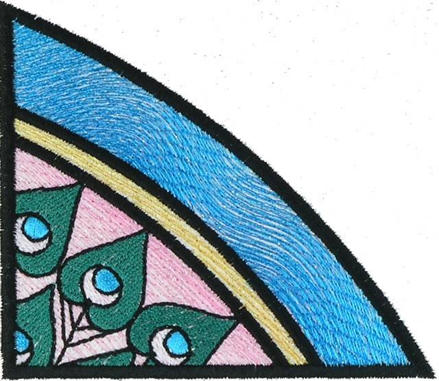 BFC1034 QIH or Regular Stained Glass Peacock w/flowers