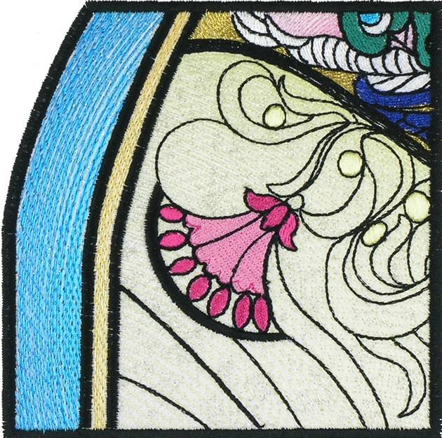 BFC1034 QIH or Regular Stained Glass Peacock w/flowers