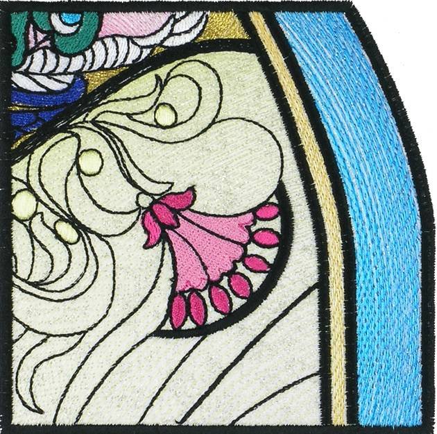 BFC1034 QIH or Regular Stained Glass Peacock w/flowers