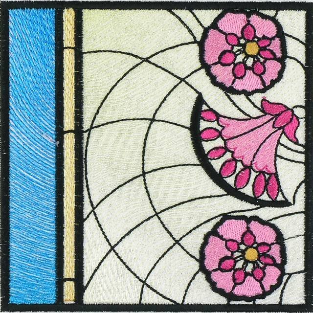 BFC1034 QIH or Regular Stained Glass Peacock w/flowers