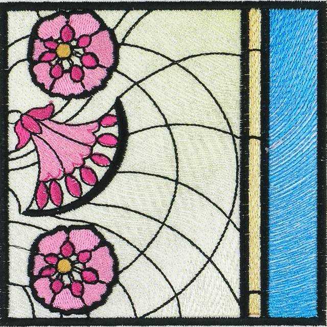 BFC1034 QIH or Regular Stained Glass Peacock w/flowers
