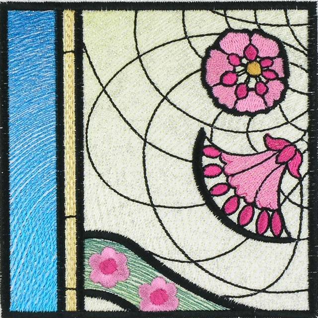 BFC1034 QIH or Regular Stained Glass Peacock w/flowers