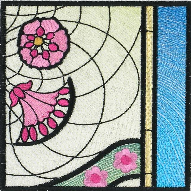 BFC1034 QIH or Regular Stained Glass Peacock w/flowers