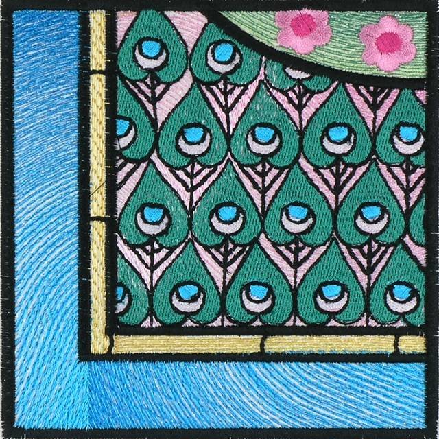 BFC1034 QIH or Regular Stained Glass Peacock w/flowers