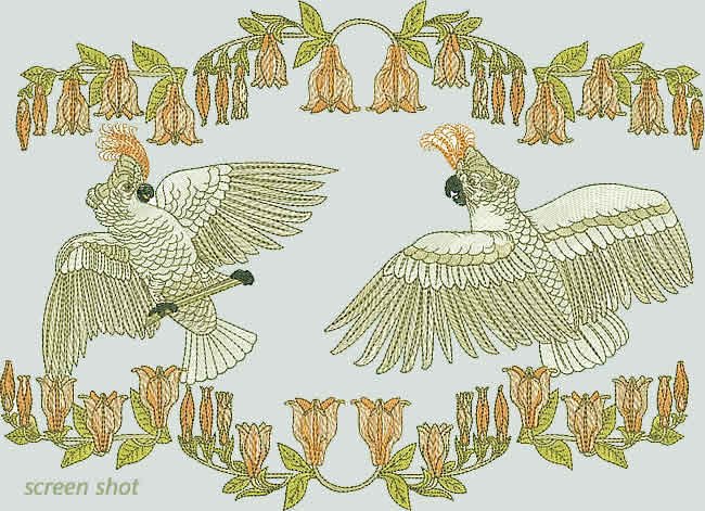 BFC1041 Art Nouveau Cockatoos Plus