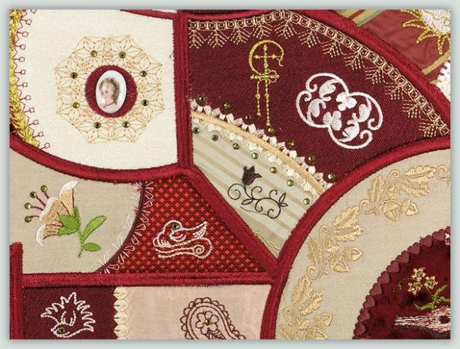 BFC1045  QIH Crazy Quilt Handbag