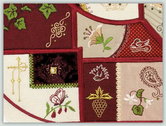 BFC1045  QIH Crazy Quilt Handbag