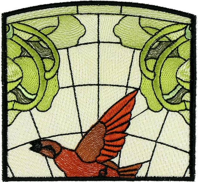 BFC1056 Stained Glass Flight Among the Nasturtiums