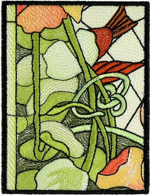 BFC1056 Stained Glass Flight Among the Nasturtiums