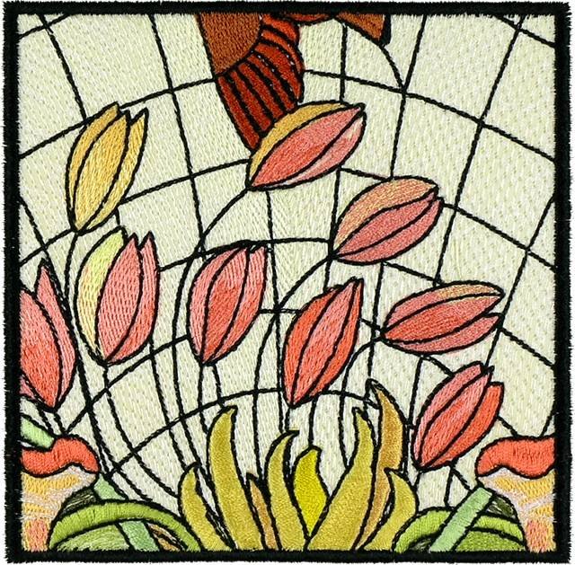 BFC1056 Stained Glass Flight Among the Nasturtiums