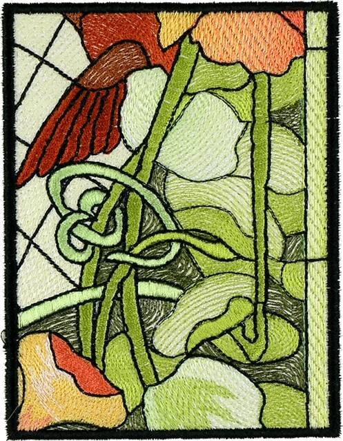 BFC1056 Stained Glass Flight Among the Nasturtiums