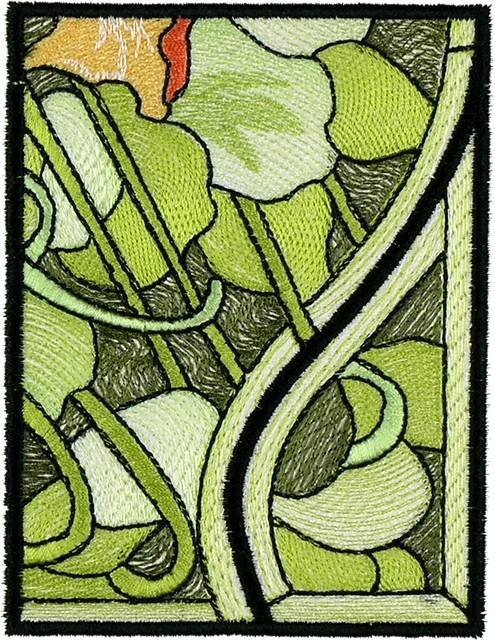 BFC1056 Stained Glass Flight Among the Nasturtiums