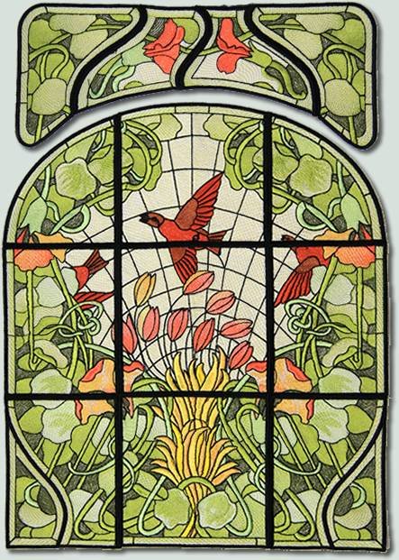 BFC1056 Stained Glass Flight Among the Nasturtiums