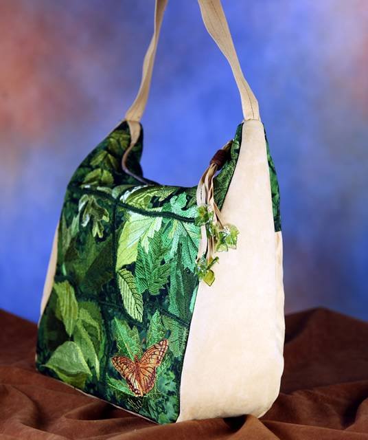 BFC1091 QIH Leafy Hobo Handbag