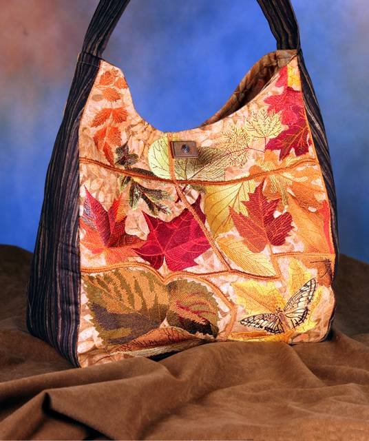 BFC1091 QIH Leafy Hobo Handbag