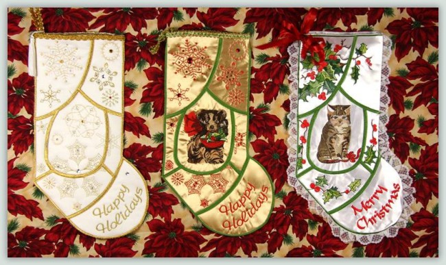 BFC1096 QIH Three Christmas Stockings