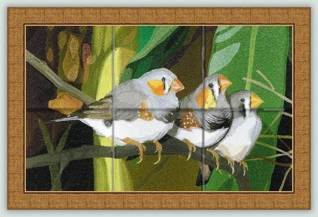 BFC1098 Window-Three Finches