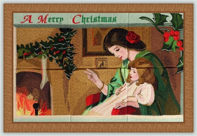 BFC1104 Window-Mother and Daughter at Christmas Time Comp
