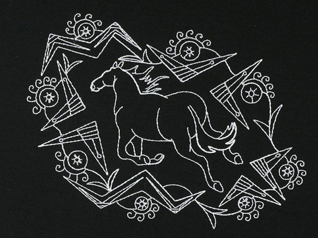 BFC1125 Blackwork Horses - 02