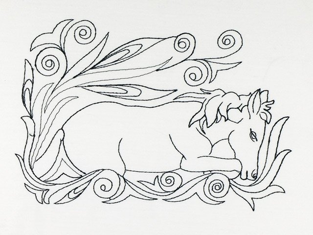 BFC1125 Decorative Element Series Blackwork Horses