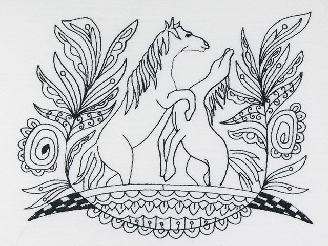 BFC1125 Blackwork Horses - 07