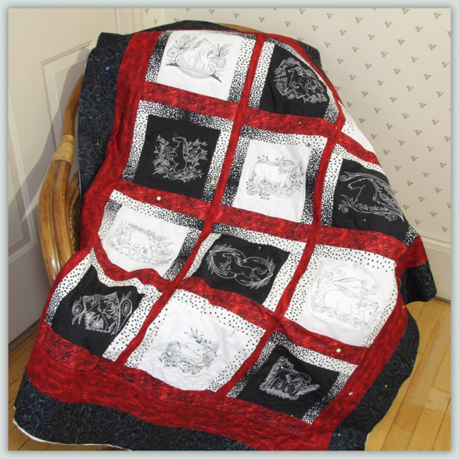 BFC1125 Decorative Element Series Blackwork Horses