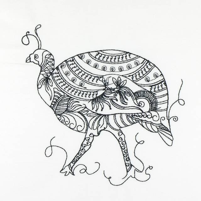 BFC1140 D.E.S-Blackwork Guinea Hens