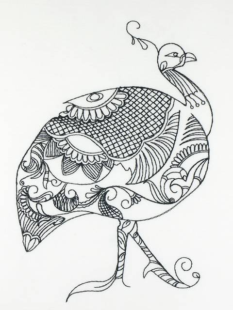 BFC1140 D.E.S-Blackwork Guinea Hens