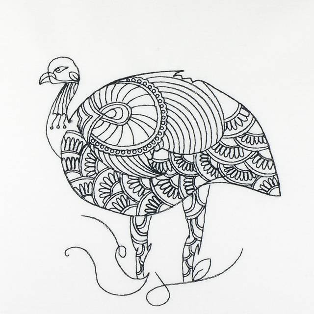 BFC1140 D.E.S-Blackwork Guinea Hens