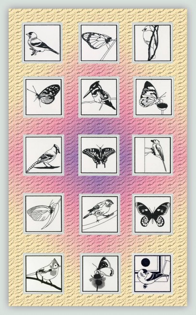 BFC1155 QIH Blackwork Birds and Butterflies Quilt Blocks