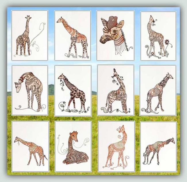 BFC1186 Decorative Element Series-Filled Giraffes