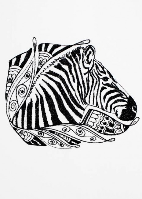 BFC1192 Decorative Elements Series Blackwork Zebras