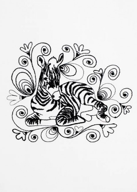BFC1192 Decorative Elements Series Blackwork Zebras